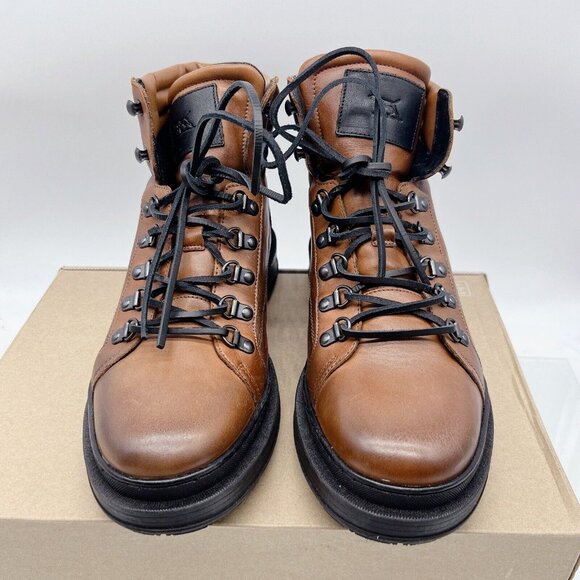 Rodd & Gunn Alpine Trek Men’s Combat Hiking Boots Lace Up Brown Leather 41 US 8 - Picture 4 of 12